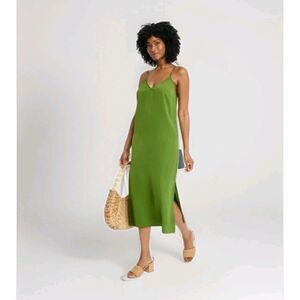 A new Day Green midi V-Neck Slip Dress Size L